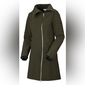 Columbia women’s belle de tour small olive green raincoat high collar jacket